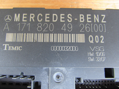 Mercedes R171 Vario Roof Control Unit Module Temic A1718204926 SLK280 SLK300 SLK350 SLK554